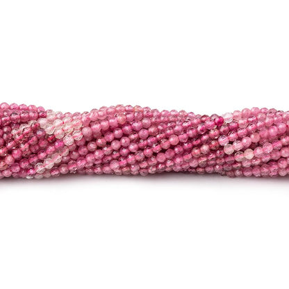 2mm Pink Tourmaline Micro Faceted Round Beads 12.5 inch 156 pieces