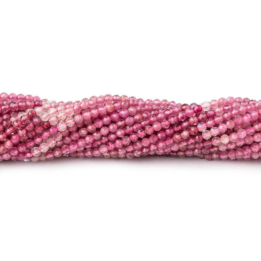 2mm Pink Tourmaline Micro Faceted Round Beads 12.5 inch 156 pieces