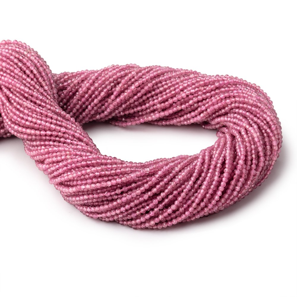 2mm Pink Tourmaline Micro Faceted Round Beads 12.5 inch 174 pieces