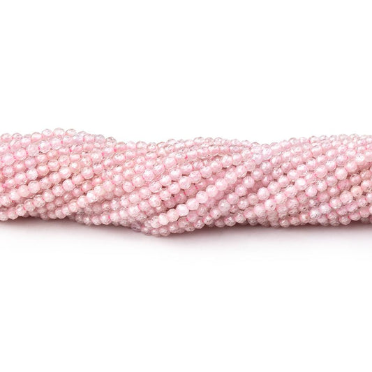2mm Pink Zircon Micro Faceted Round Beads 12.5 inch 174 pieces