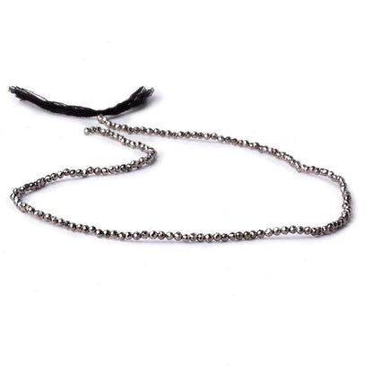 2mm Platinum Metallic plated Pyrite micro faceted rounds 12.5 inch 170 pieces