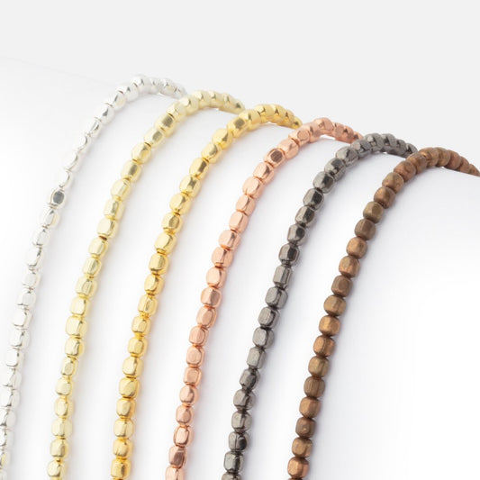 2mm Polished Cube Beads