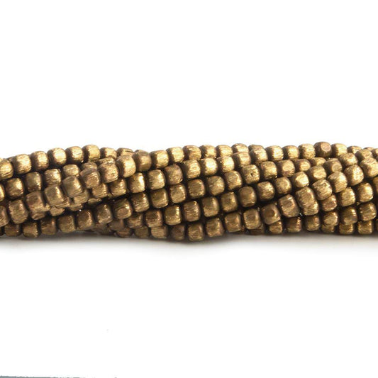 2mm Raw Copper Brushed Cube Beads 8 inch 100 pcs