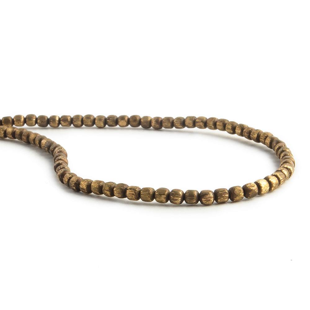 2mm Raw Copper Brushed Cube Beads 8 inch 100 pcs