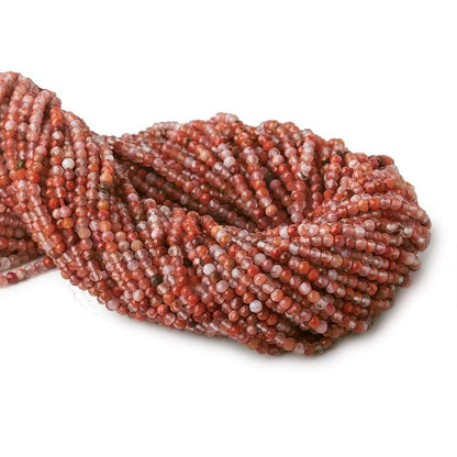 2mm Red Jasper & Multi Color Agate microfaceted round beads 13 inch 175 pieces
