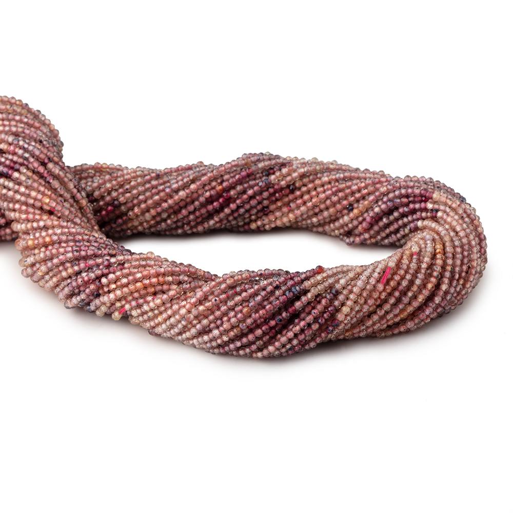 2mm Red Sapphire Micro Faceted Round Beads 12.5 inch 158 pieces