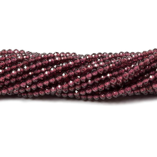 2mm Rhodolite Garnet Micro Faceted rondelle beads 13 inch 180 pcs