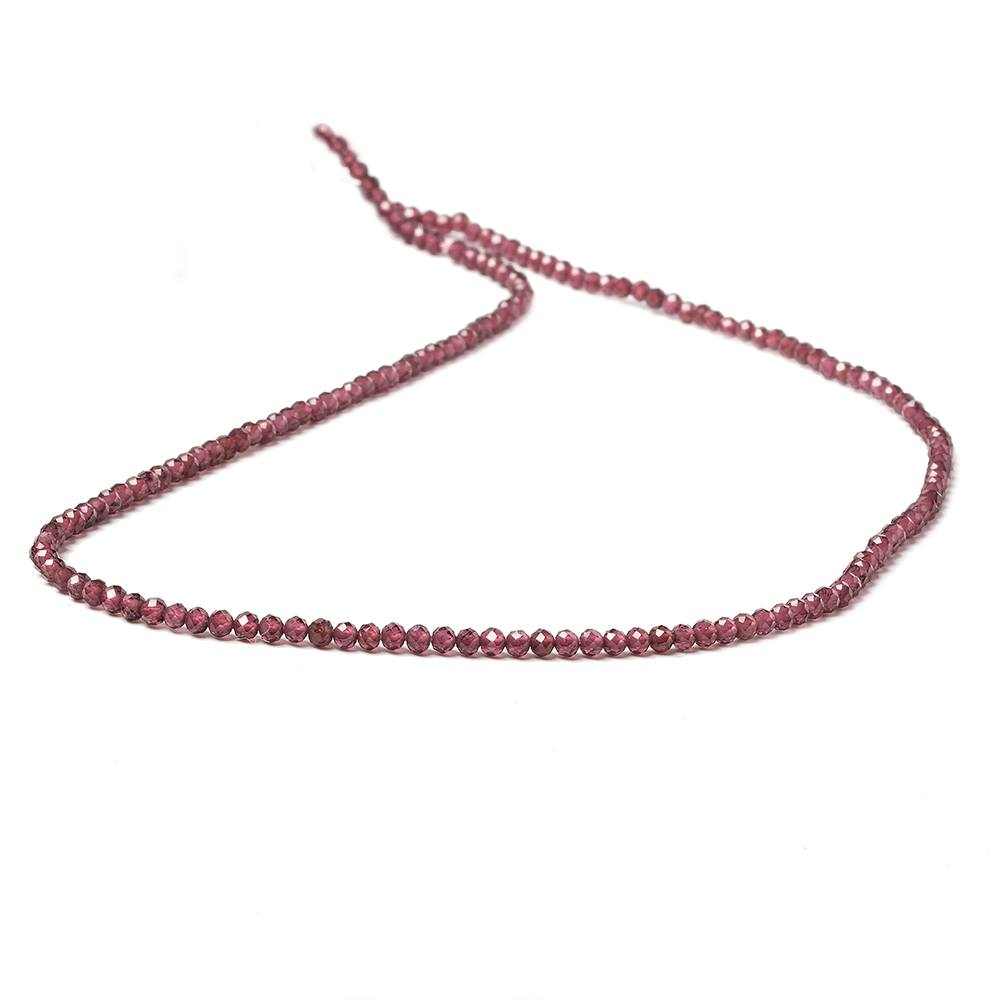 2mm Rhodolite Garnet Micro Faceted rondelle beads 13 inch 180 pcs
