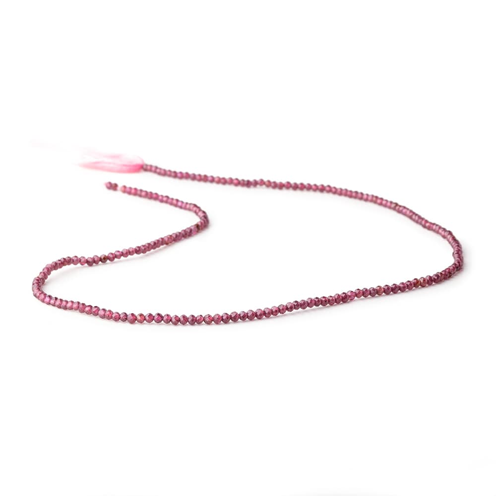 2mm Rhodolite Garnet Micro Faceted Rondelle Beads 13 inch 188 pcs
