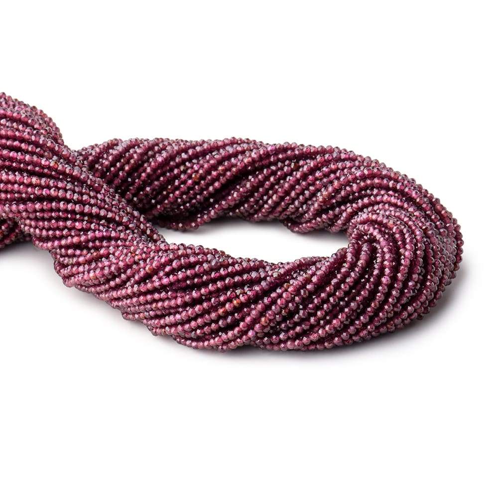 2mm Rhodolite Garnet Micro Faceted Rondelle Beads 13 inch 188 pcs