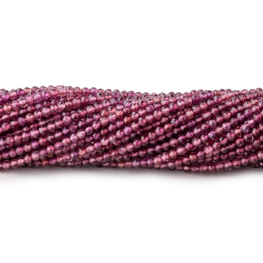2mm Rhodolite Garnet Micro Faceted Rondelle Beads 13 inch 188 pieces