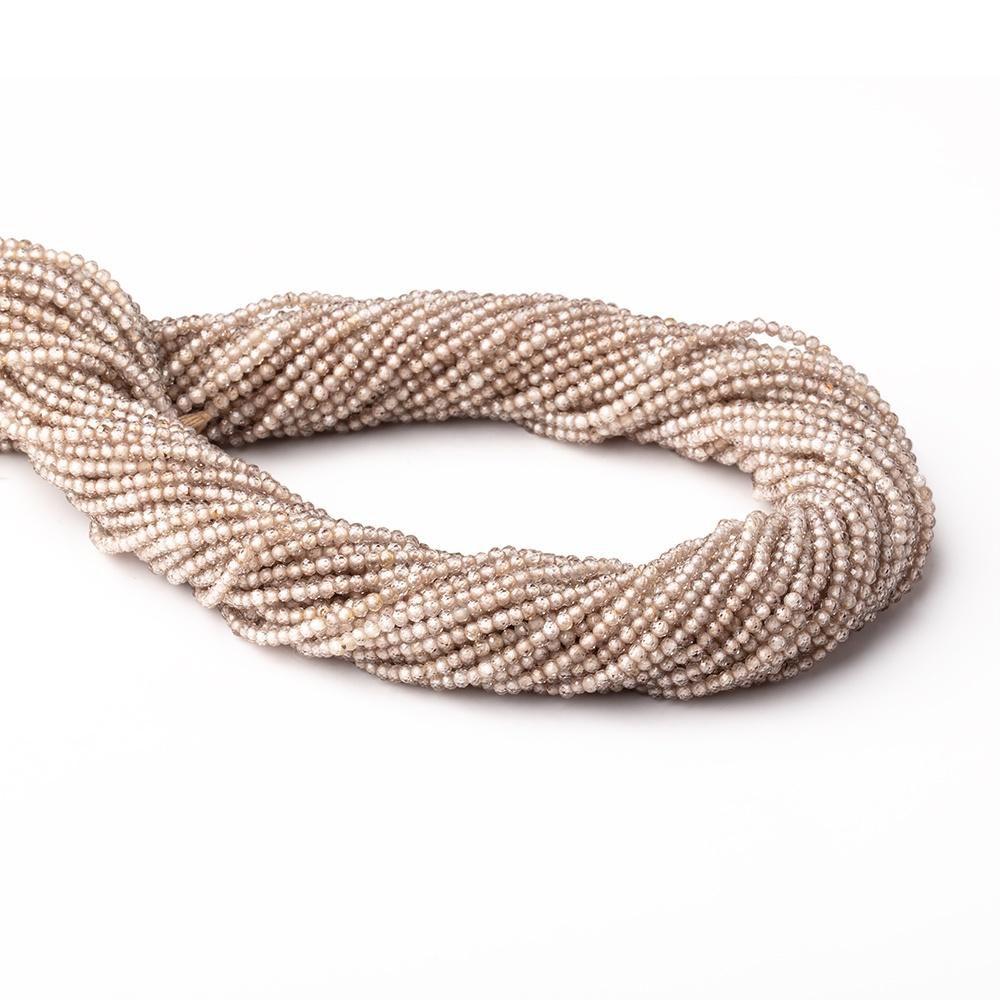 2mm Rose' Champagne Zircon Micro Faceted Rondelles 14 inch 210 Beads AAA