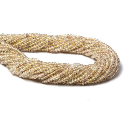 2mm Rutilated Quartz microfaceted rondelle beads 13 inch 168 pieces