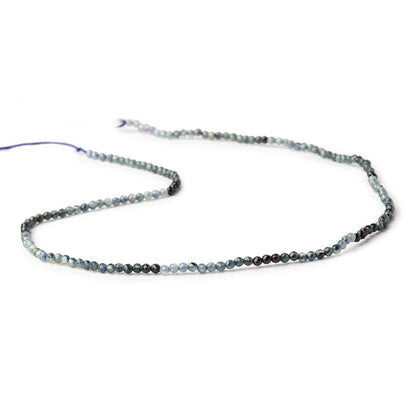 2mm Shaded Blue Sapphire Micro Faceted Round Beads 12.5 inch 157 pieces