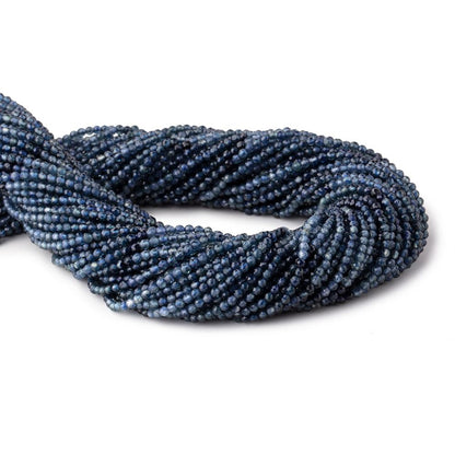 2mm Shaded Blue Sapphire Micro Faceted Round Beads 12.5 inch 158 pieces
