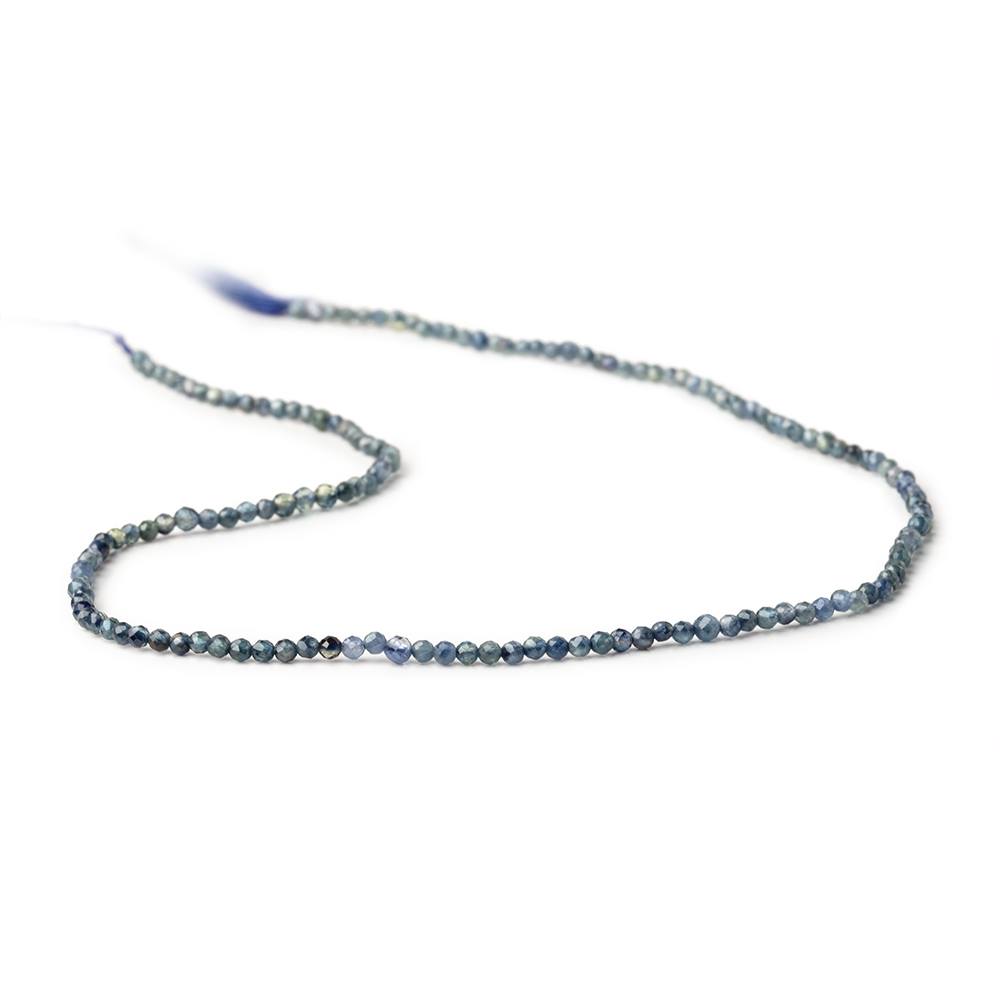 2mm Shaded Blue Sapphire Micro Faceted Rounds 12.5 inch 157 Beads
