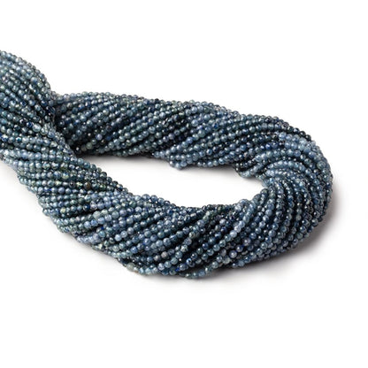 2mm Shaded Blue Sapphire Micro Faceted Rounds 12.5 inch 157 Beads