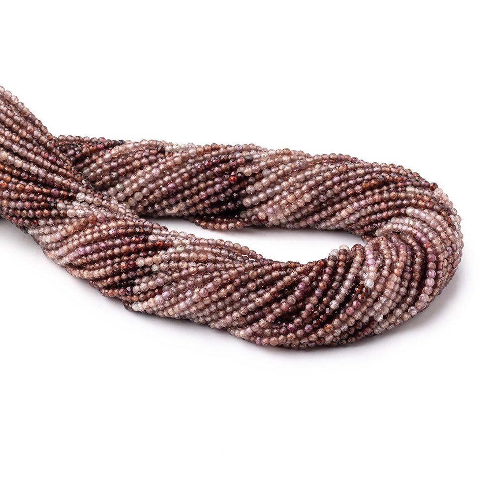 2mm Shaded Brown Spinel Micro Faceted Round Beads 12.5 inch 160 pieces AA