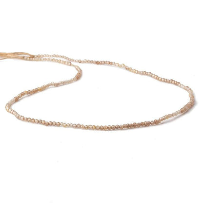 2mm Shaded Champagne Zircon micro faceted round beads 13.5 inch 210 pieces AAA