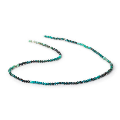 2mm Shaded Chrysocolla Micro Faceted Round Beads 12.5 inch 180 pieces
