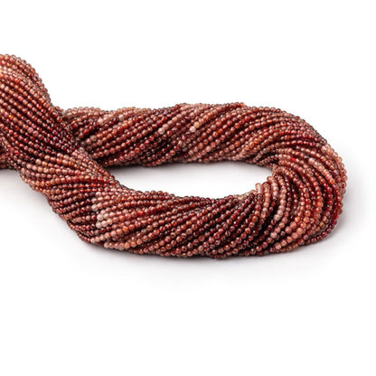 2mm Shaded Dark Orange Spinel Micro Faceted Round Beads 12.5 inch 160 pieces AA