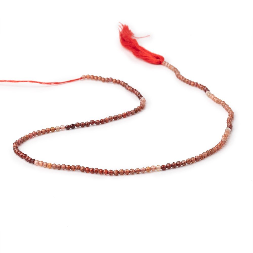 2mm Shaded Dark Orange Spinel Micro Faceted Round Beads 12.5 inch 160 pieces AA