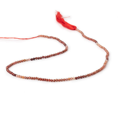 2mm Shaded Dark Orange Spinel Micro Faceted Round Beads 12.5 inch 160 pieces AA