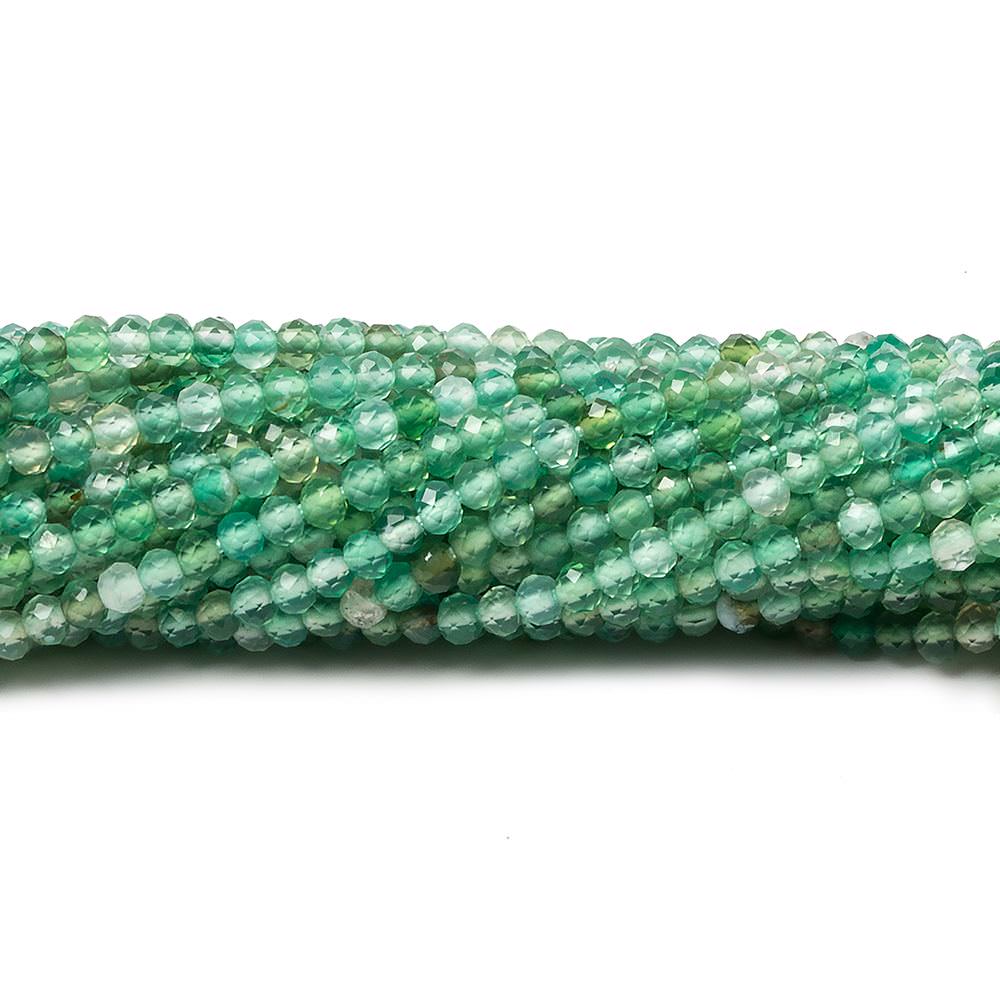 2mm Shaded Green Aventurine Micro Faceted rondelle beads 13 inch 180 pcs