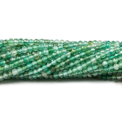 2mm Shaded Green Aventurine Micro Faceted rondelle beads 13 inch 180 pcs