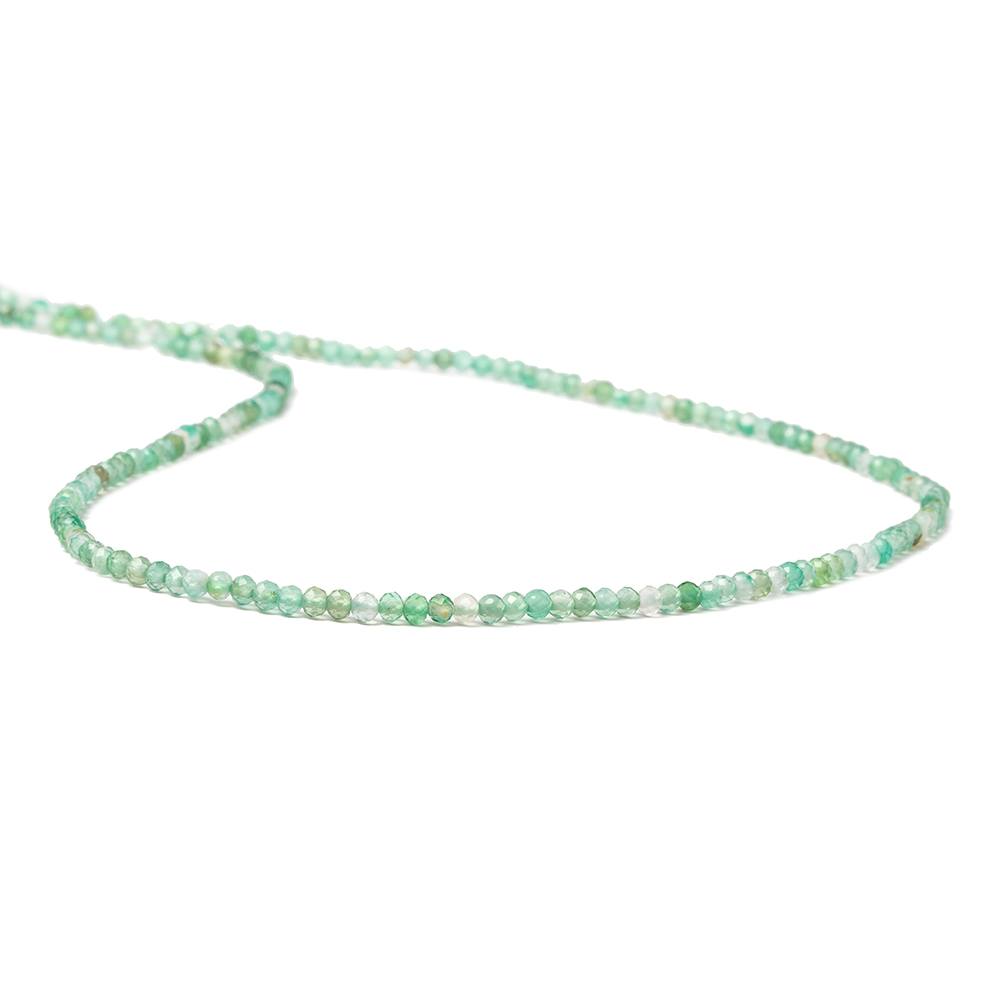 2mm Shaded Green Aventurine Micro Faceted rondelle beads 13 inch 180 pcs