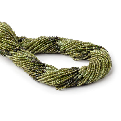 2mm Shaded Green Tourmaline Micro Faceted Rounds 13 inch 178 Beads