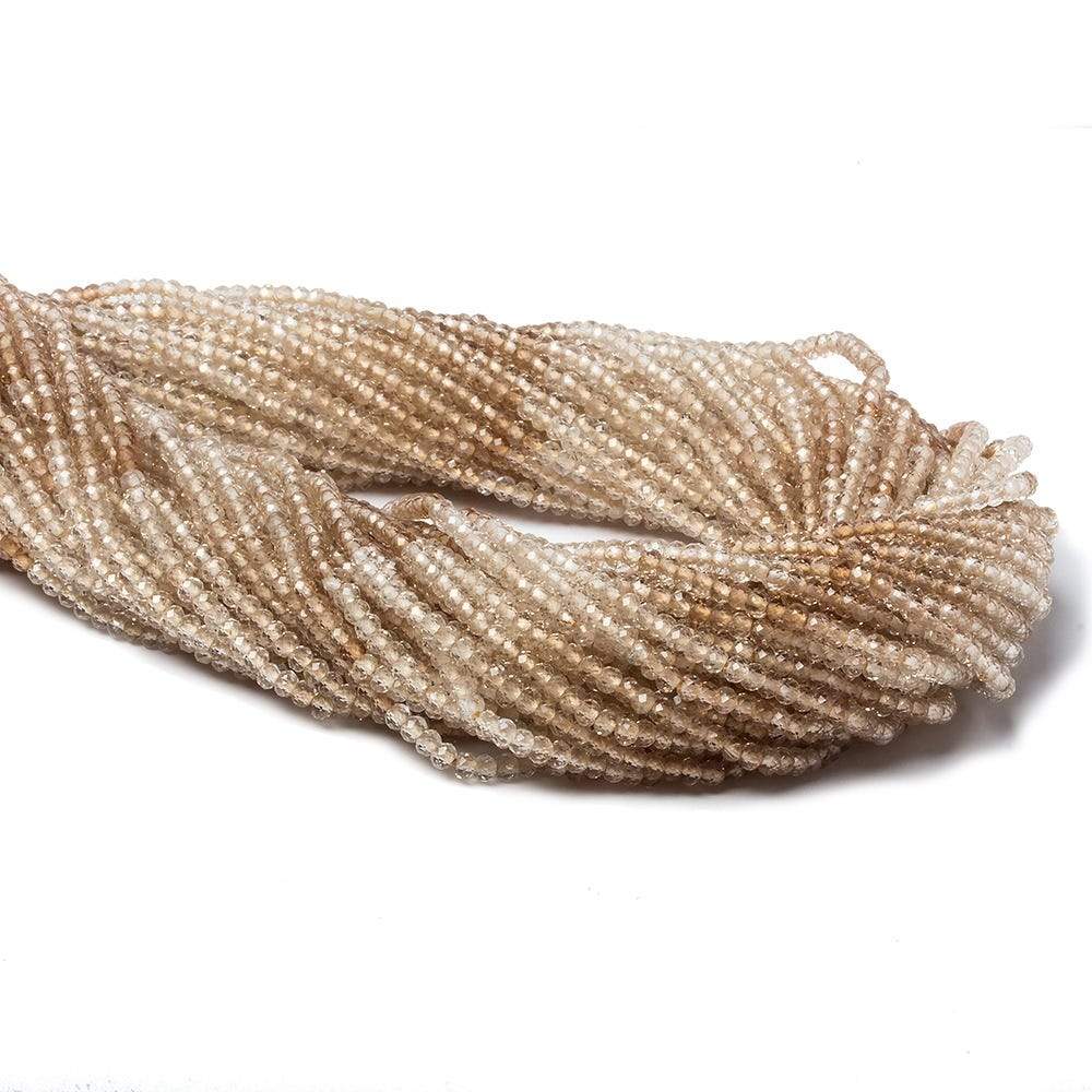 2mm Shaded Imperial Topaz Micro Faceted rondelles 13 inch 165 beads