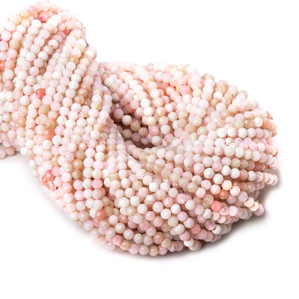 2mm Shaded Pale Pink Peruvian Opal microfaceted rondelle beads 13 inch 135 pieces
