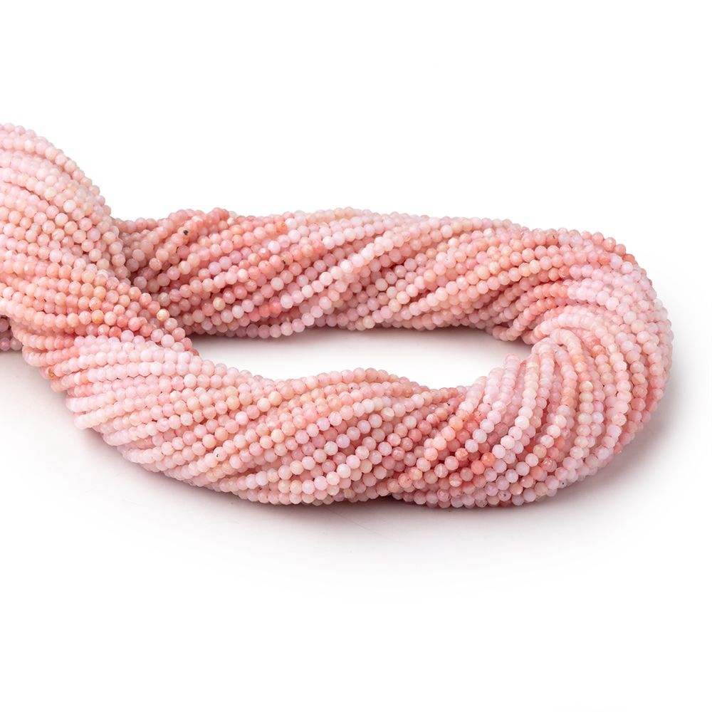 2mm Shaded Pink Peruvian Opal Micro Faceted Rondelles 13 inch 178 Beads