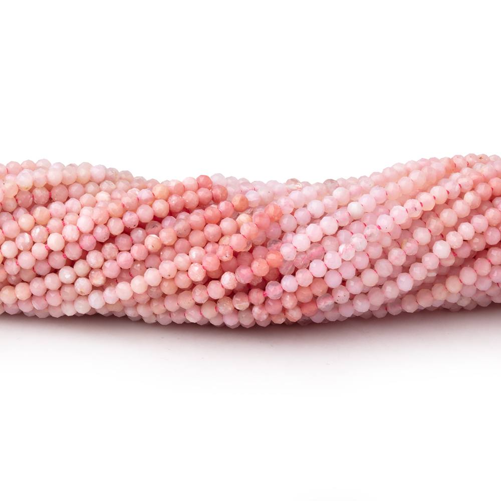 2mm Shaded Pink Peruvian Opal Micro Faceted Rondelles 13 inch 178 Beads
