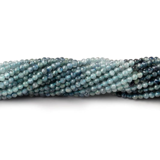 2mm Shaded Teal Blue Sapphire Micro Faceted Round Beads 12.5 inch 180 pieces