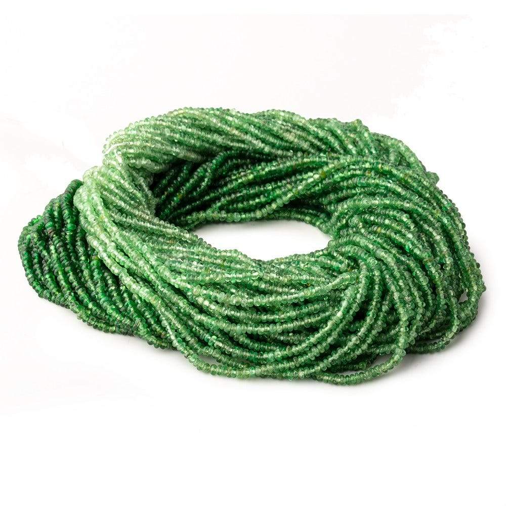 2mm Shaded Tsavorite Garnet Plain Rondelle Beads 18 inch 375 pieces