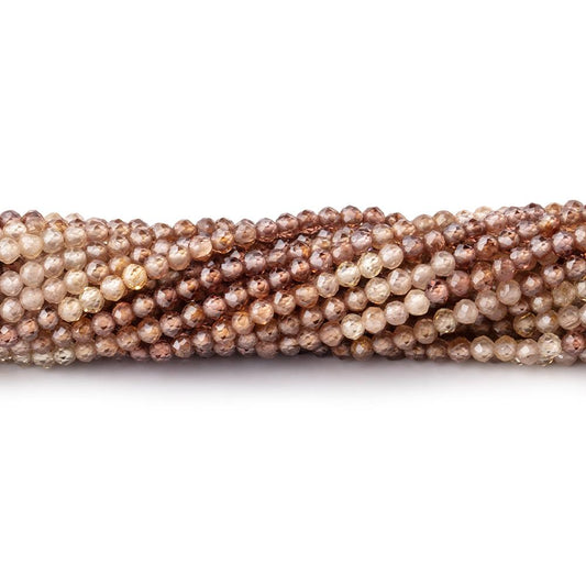 2mm Shaded Zircon Micro Faceted Round Beads 12.5 inch 163 pieces AAA