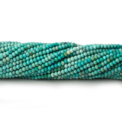 2mm Sleeping Beauty Turquoise micro faceted rondelle beads 13 inch 195 pcs AAA