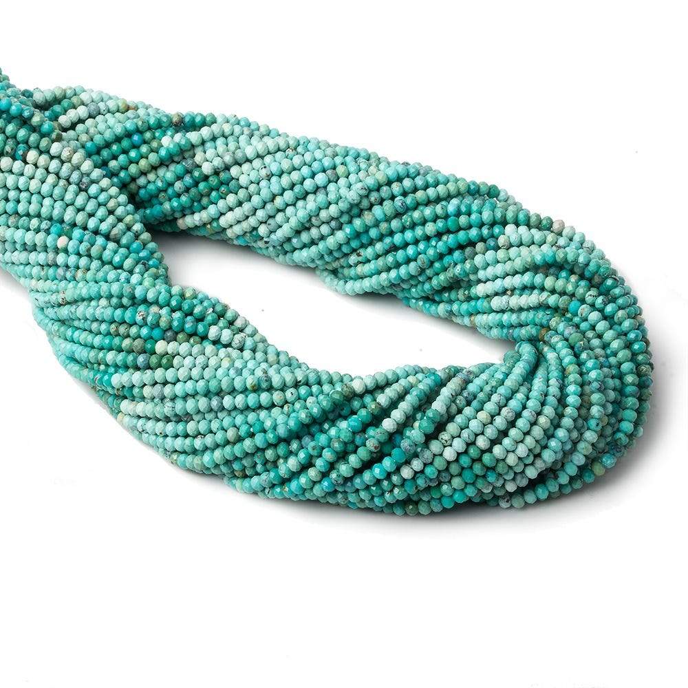 2mm Sleeping Beauty Turquoise micro faceted rondelle beads 13 inch 195 pcs AAA