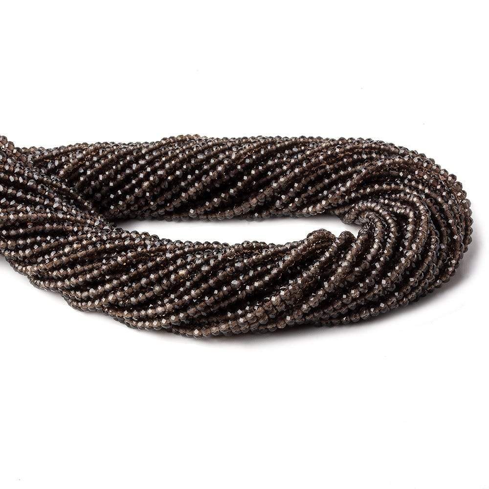 2mm Smoky Quartz Micro Faceted Rondelle Beads 13 inch 280 pieces