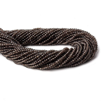 2mm Smoky Quartz Micro Faceted Rondelle Beads 13 inch 280 pieces