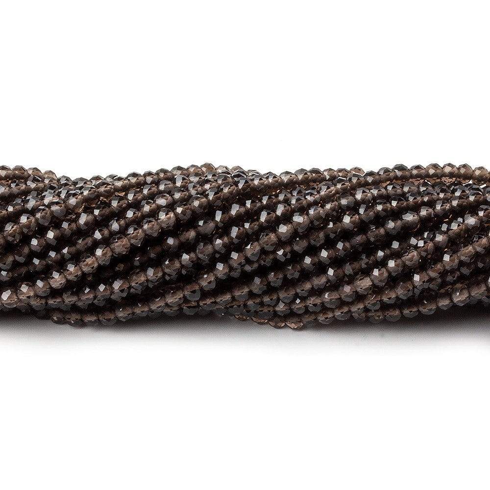 2mm Smoky Quartz Micro Faceted Rondelle Beads 13 inch 280 pieces