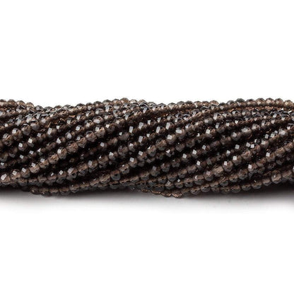2mm Smoky Quartz Micro Faceted Rondelle Beads 13 inch 280 pieces