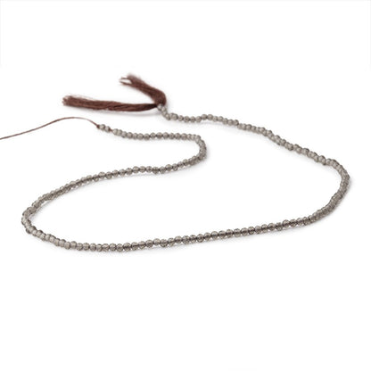 2mm Smoky Quartz Micro Faceted Round Beads 12.5 inch 170 pieces