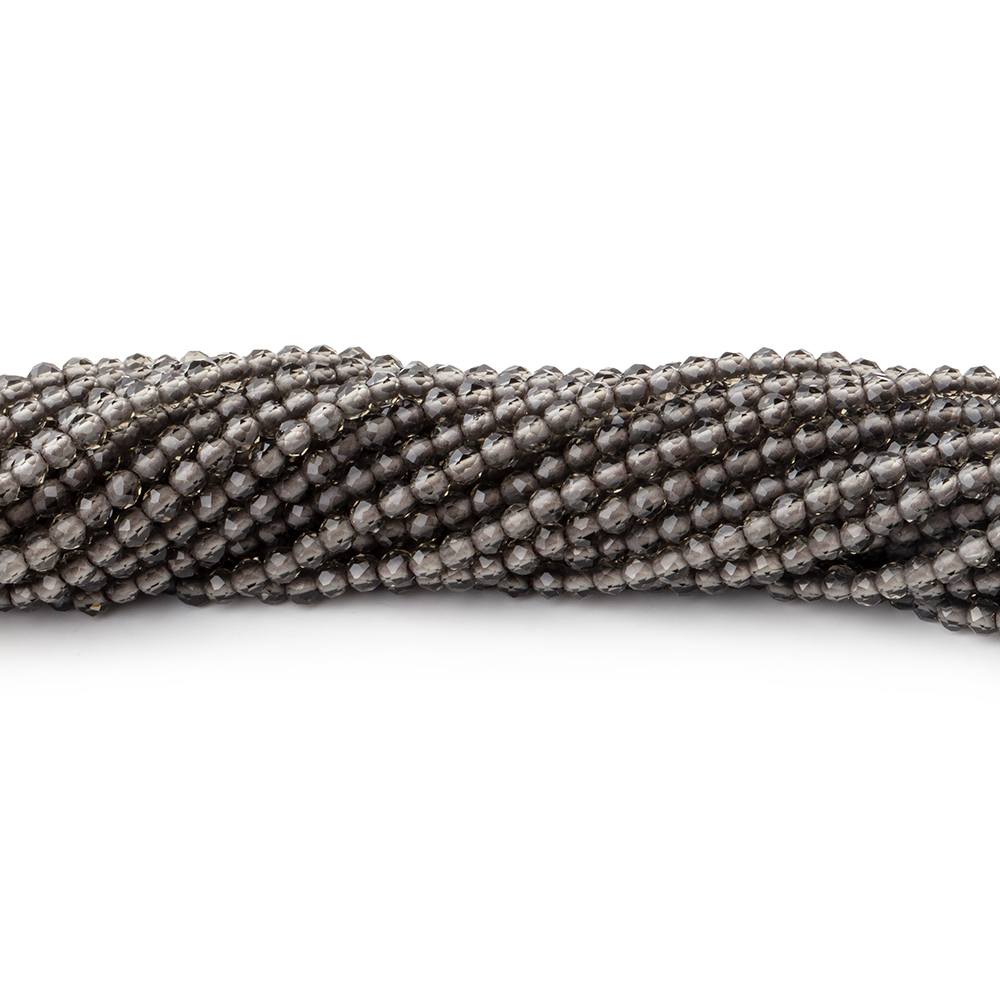 2mm Smoky Quartz Micro Faceted Round Beads 12.5 inch 170 pieces