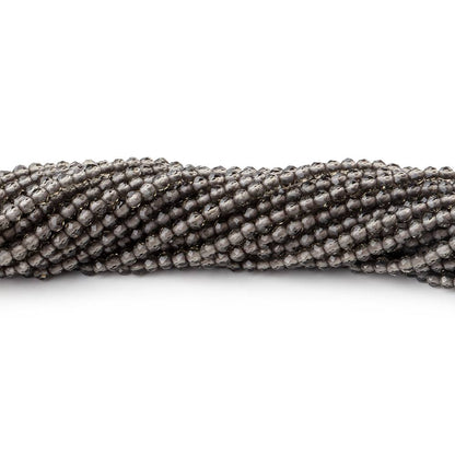 2mm Smoky Quartz Micro Faceted Round Beads 12.5 inch 170 pieces