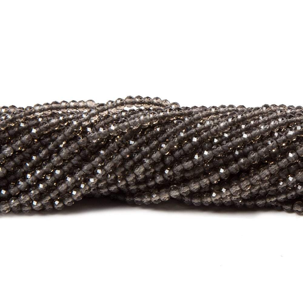 2mm Smoky Quartz micro-faceted rounds 13 inch 175 beads AAA