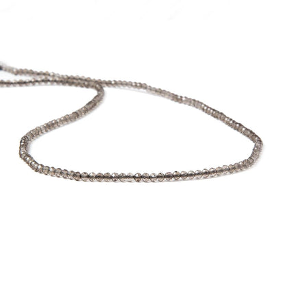 2mm Smoky Quartz micro-faceted rounds 13 inch 175 beads AAA