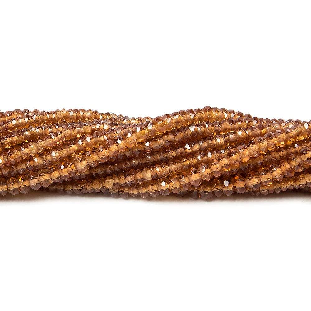 3mm Spessartite Garnet Faceted Rondelle 14 inch 185 pcs